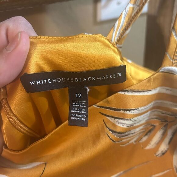 Palm-Print Midi Dress White House Black Market - Picture 10 of 15